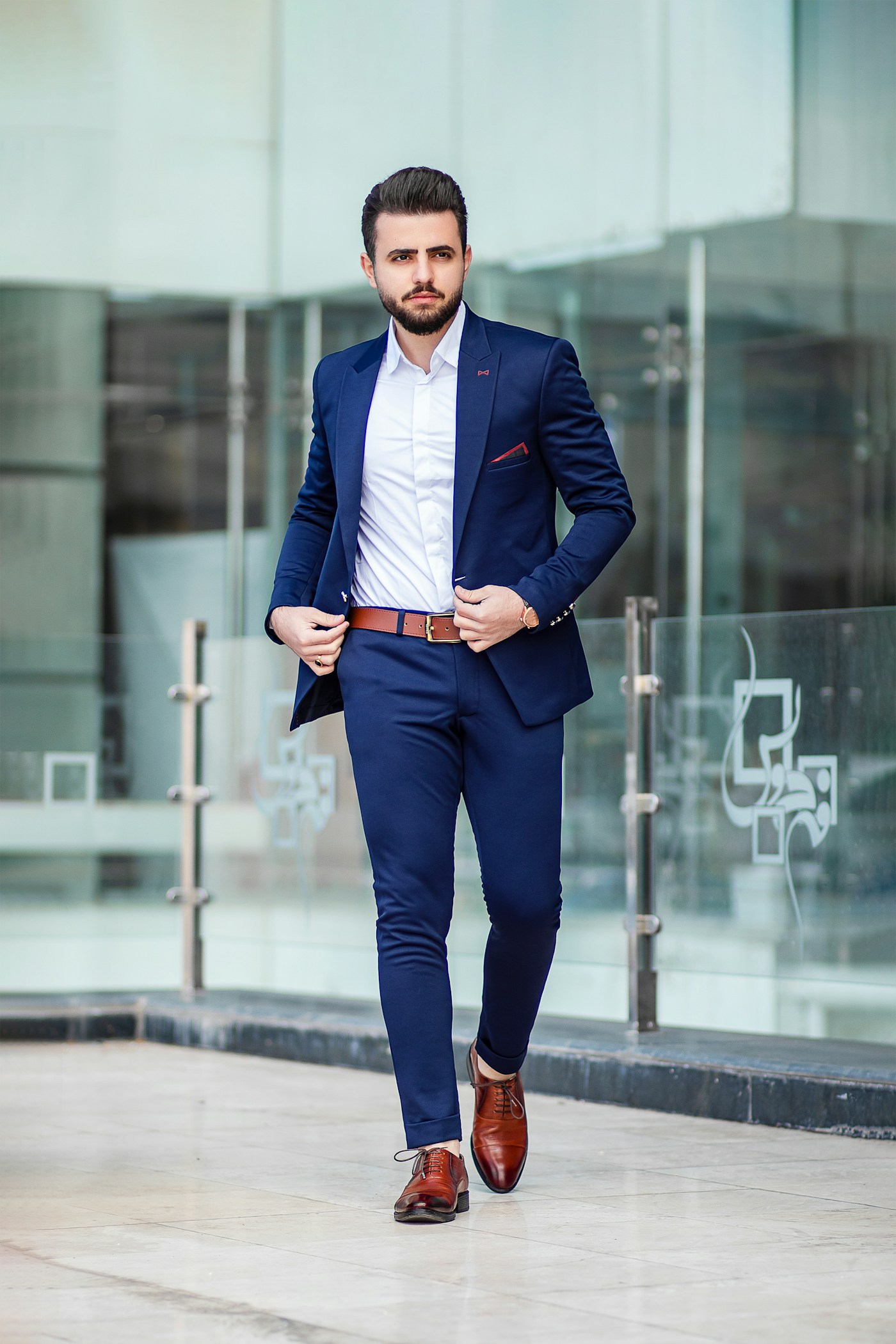 Contemporary menswear jacket styling